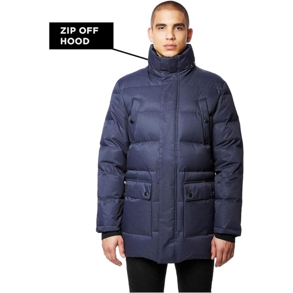 Triple F.A.T Goose Down Colburn Puffer Parka Jacket in Navy Blue Size Small NWT - Picture 2 of 16